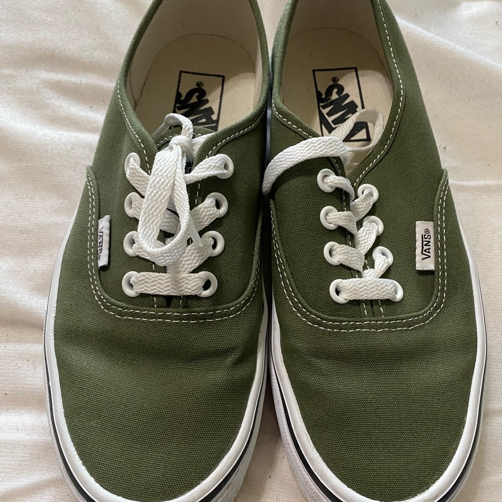 Green lace up vans